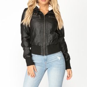 New Black Faux Leather Jacket